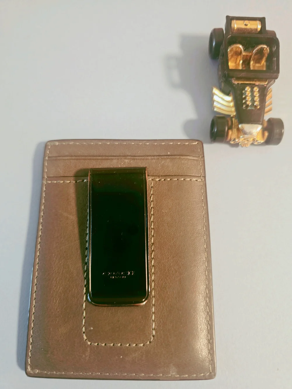 COACH Brown Leather Card Holder - Slim Men's Wallet
